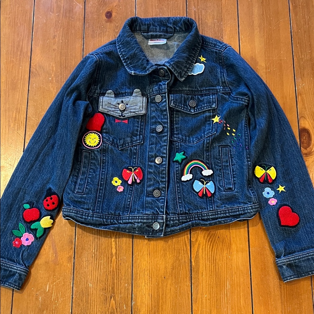 Hanna Andersson Embroidered Denim Jacket Size 150 / US 12 EUC